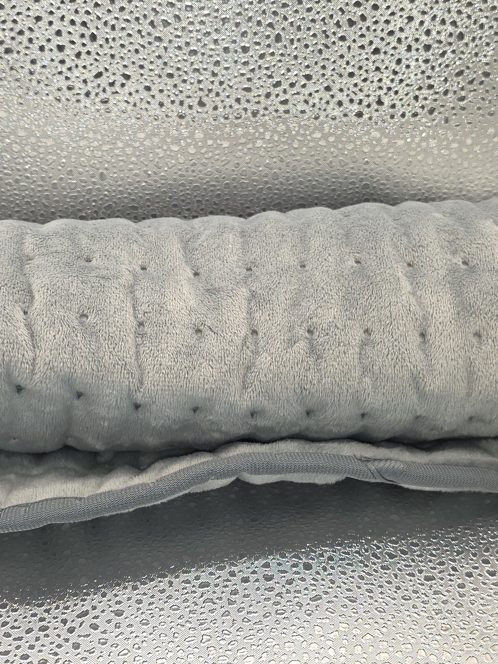 Plush Quilted Light Gray Throw Blanket